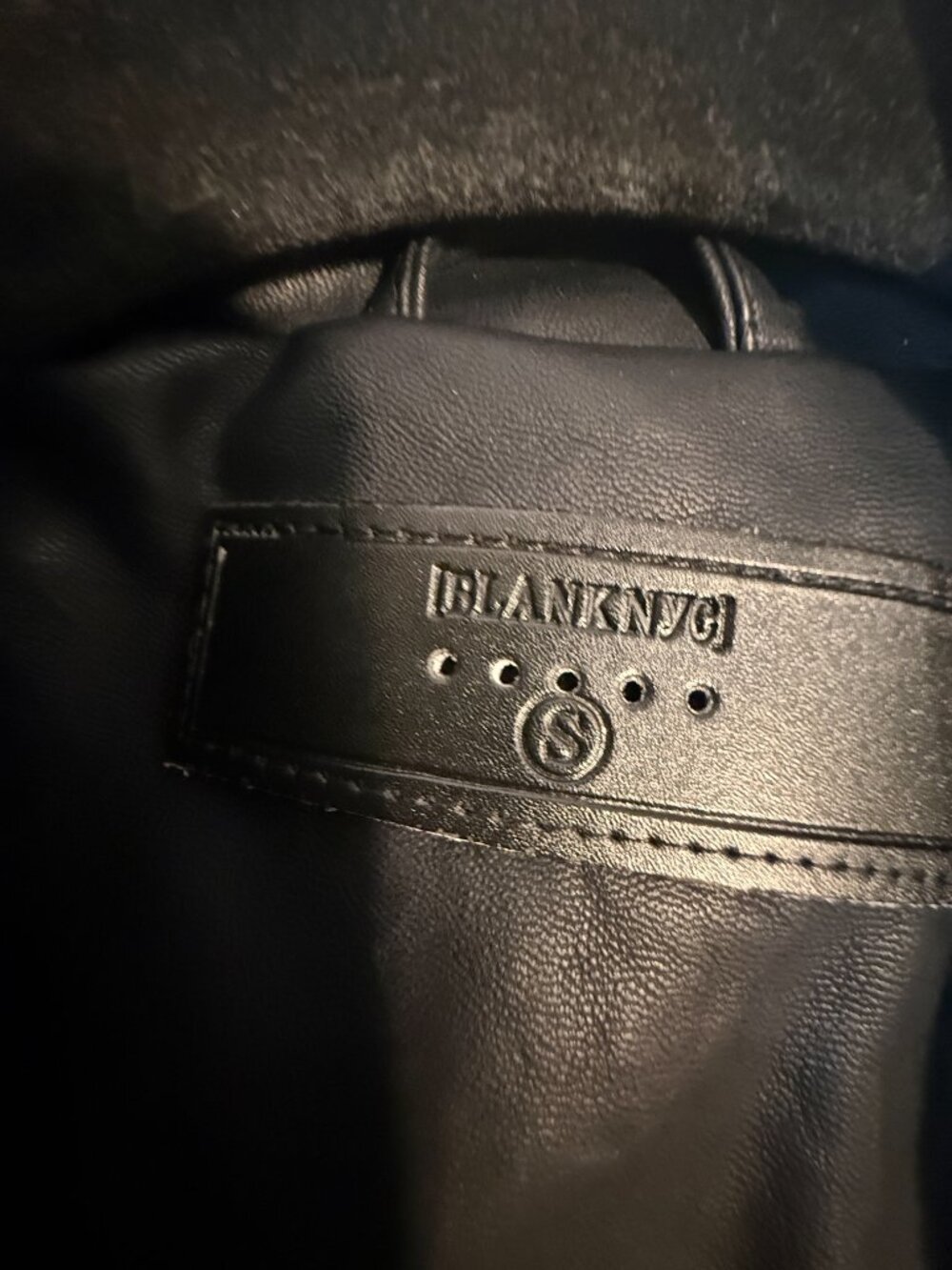 Blank NYC Black Faux Leather Blazer | Single Button | Vegan Leather | Size Small - Picture 4 of 11